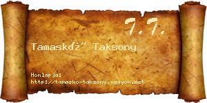 Tamaskó Taksony névjegykártya